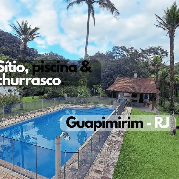 Paradisíaco, piscina e churrasqueira em Guapimirim
